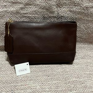 Vintage Coach Mahogany Large Cosmetic Bag 7172